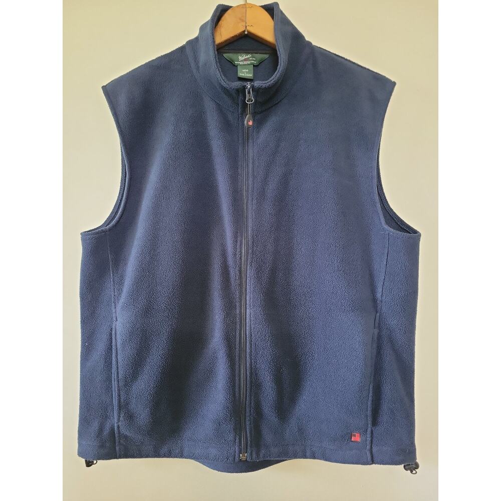 Woolrich Mens Deep Indigo Sweater Vest Size L Full-Zip Preppy Hiking Office